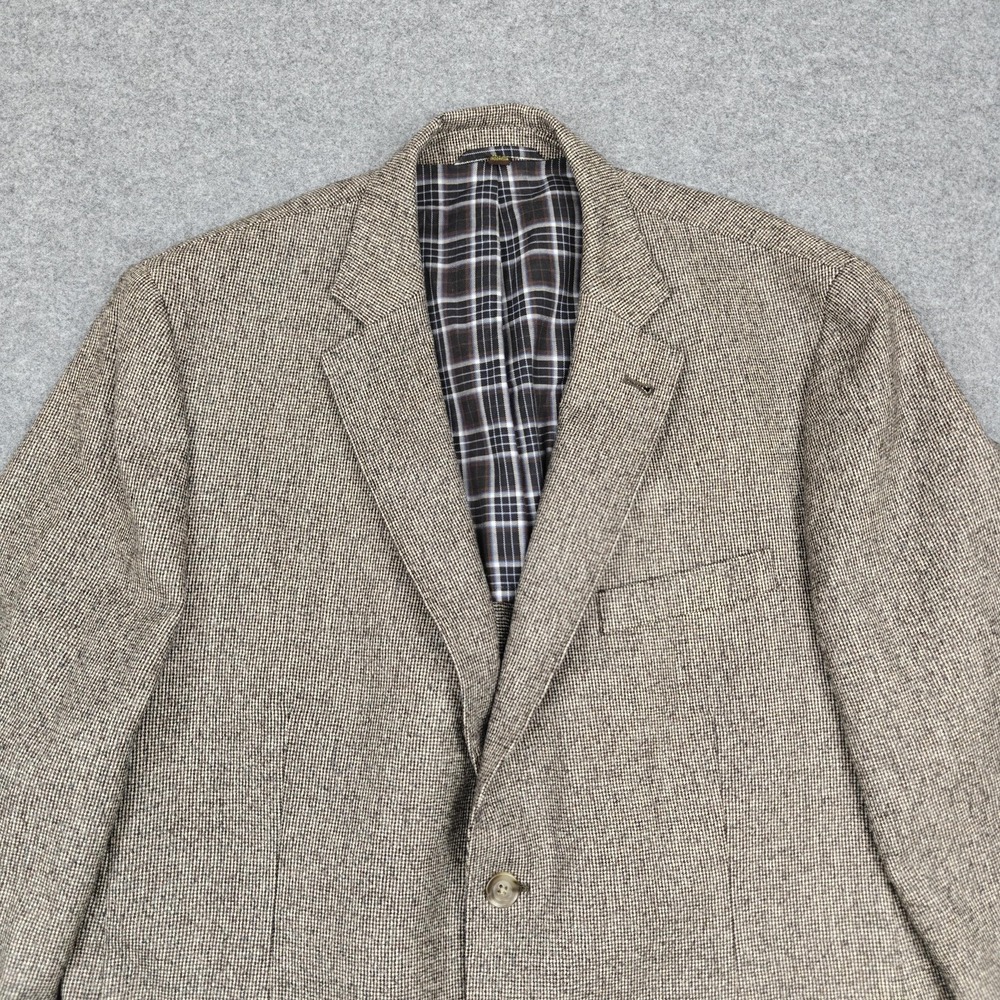 Kroon Blazer Mens 42R Brown Wool Check Tweed Sport Coat Jacket Lined Casual - Picture 2 of 12